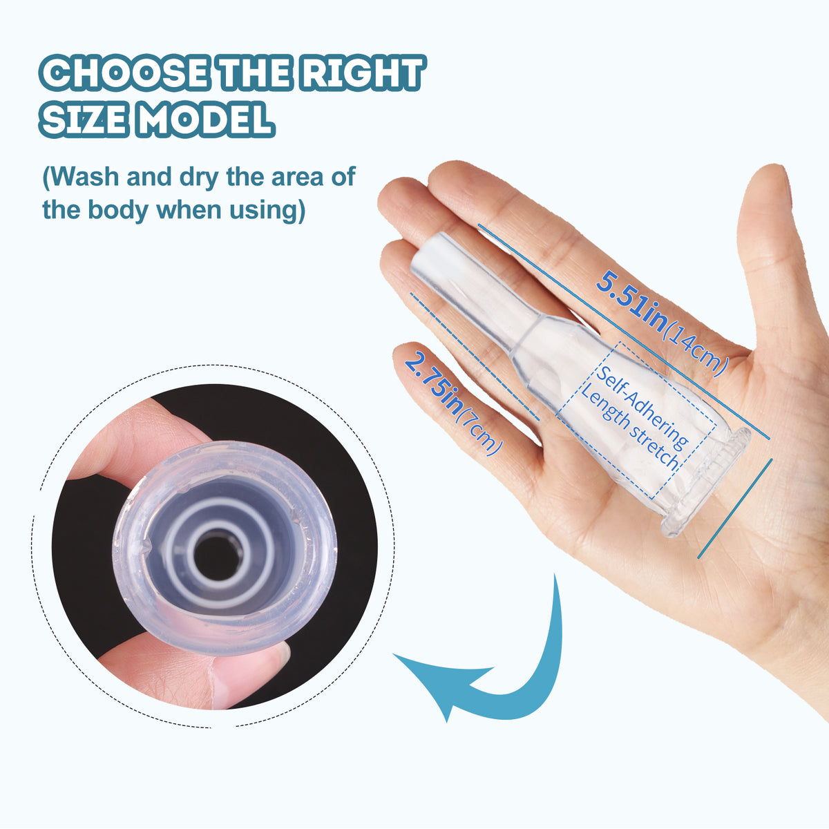 Silicone Male External Condom Catheter – Soft Self-Adhesive Wearable Sheath with Flexible Connection Tip for Urine Collection (Multiple Sizes & Counts)
