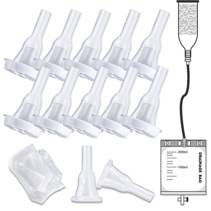 Silicone Male External Condom Catheter – Soft Self-Adhesive Wearable Sheath with Flexible Connection Tip for Urine Collection (Multiple Sizes & Counts)
