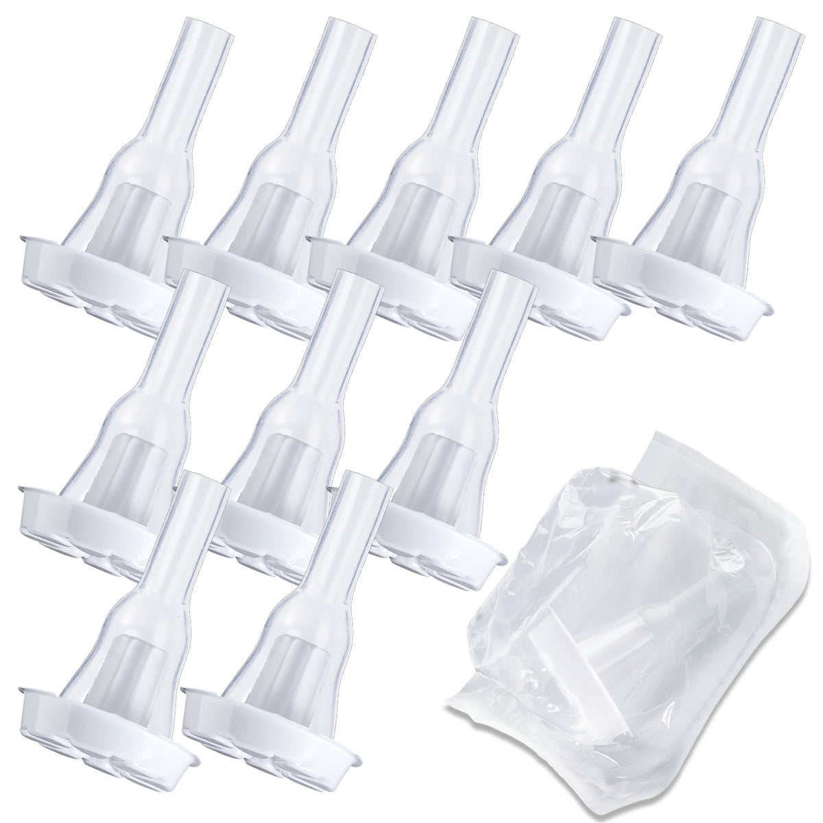 Silicone Male External Condom Catheter – Soft Self-Adhesive Wearable Sheath with Flexible Connection Tip for Urine Collection (Multiple Sizes & Counts)