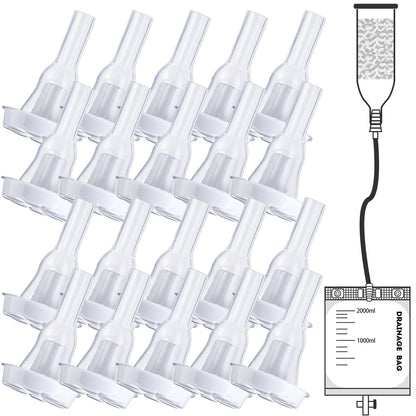 Silicone Male External Condom Catheter – Soft Self-Adhesive Wearable Sheath with Flexible Connection Tip for Urine Collection (Multiple Sizes & Counts)