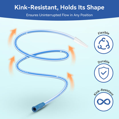 40" Leg Bag Extension Tubing – Flexible and Kink-Resistant Urinary Collection Tube Blue