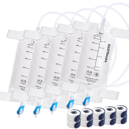 Nephrostomy Urine Drainage Bags (600ml) – Transparent Leg Bag with 24" Kink-Resistant Tube, Twist Drain Valve & Adjustable Soft Straps