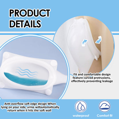 Wearable Urine Collector Set for Men with Breathable Cotton Pants – 2000ml Night Bag & 1000ml Day Bag, Silicone Collection Cup with 1.2M Flexible Tube for Travel & Daily Care (Multi-Color Options)
